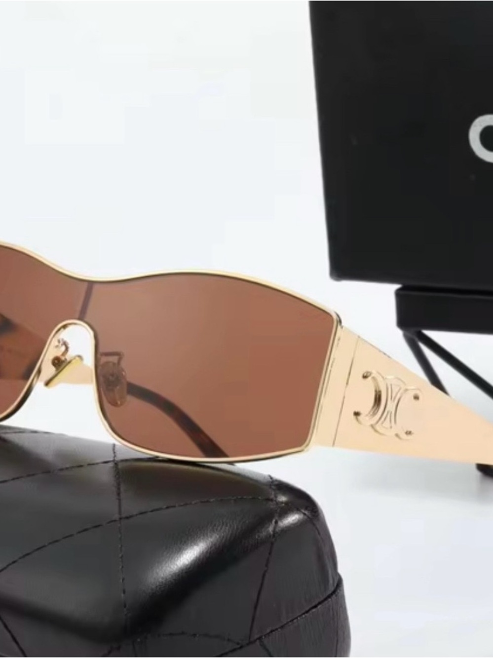 Gold Frame Sunglasses with Brown Lenses